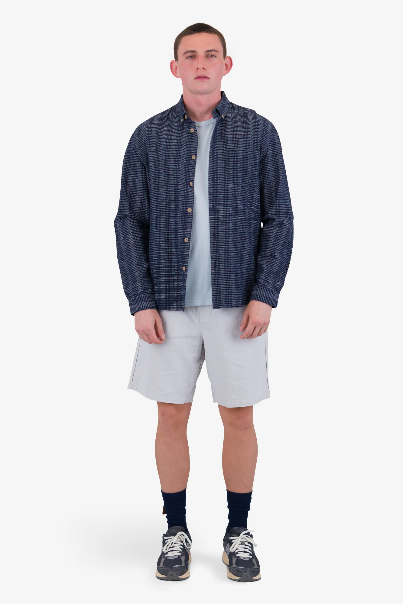 Relaxed Fit Shirt - Navy Textured Stripe - Image 2