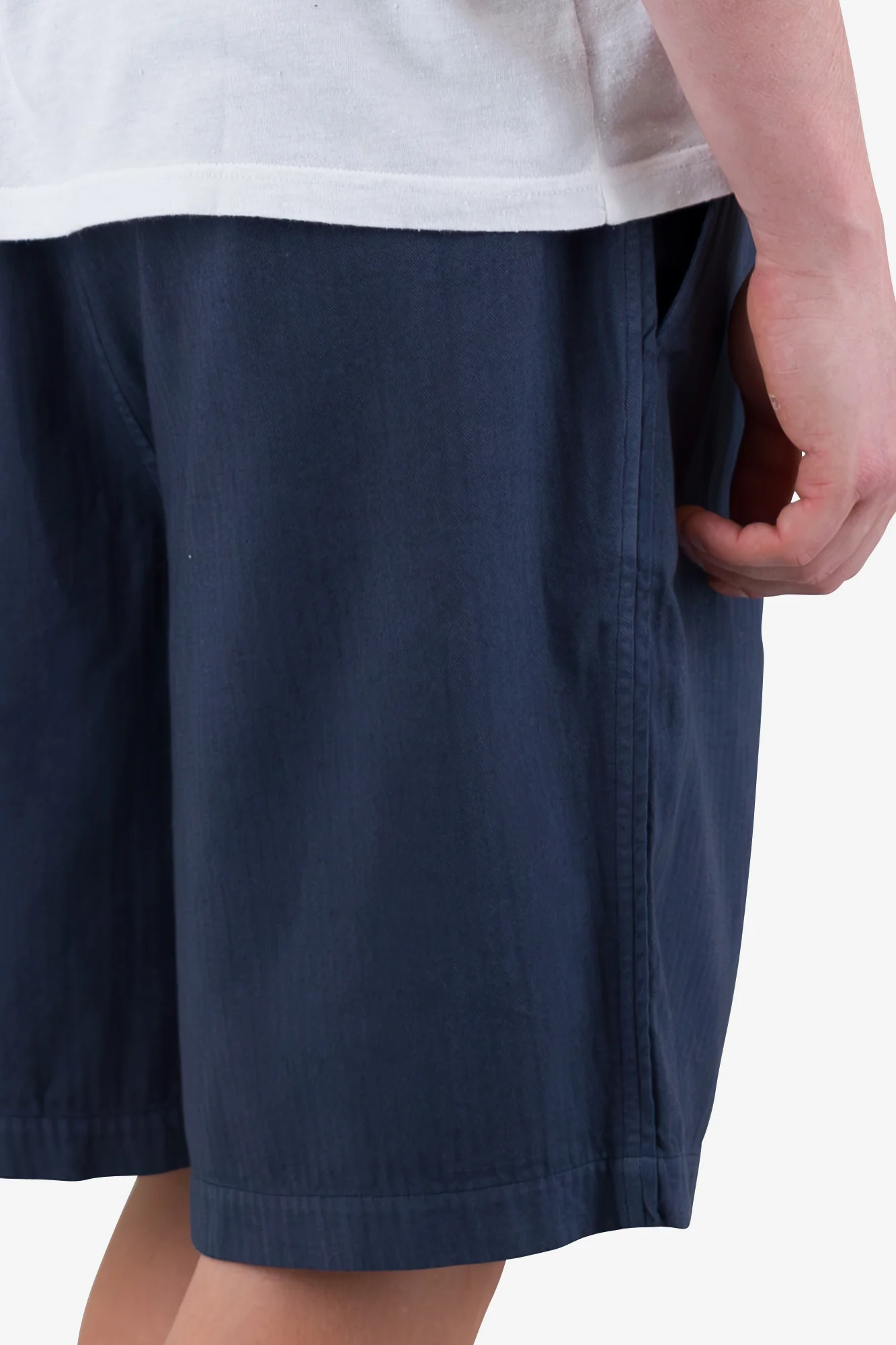 Wide Fit Short - Soft Navy Herringbone - Image 8