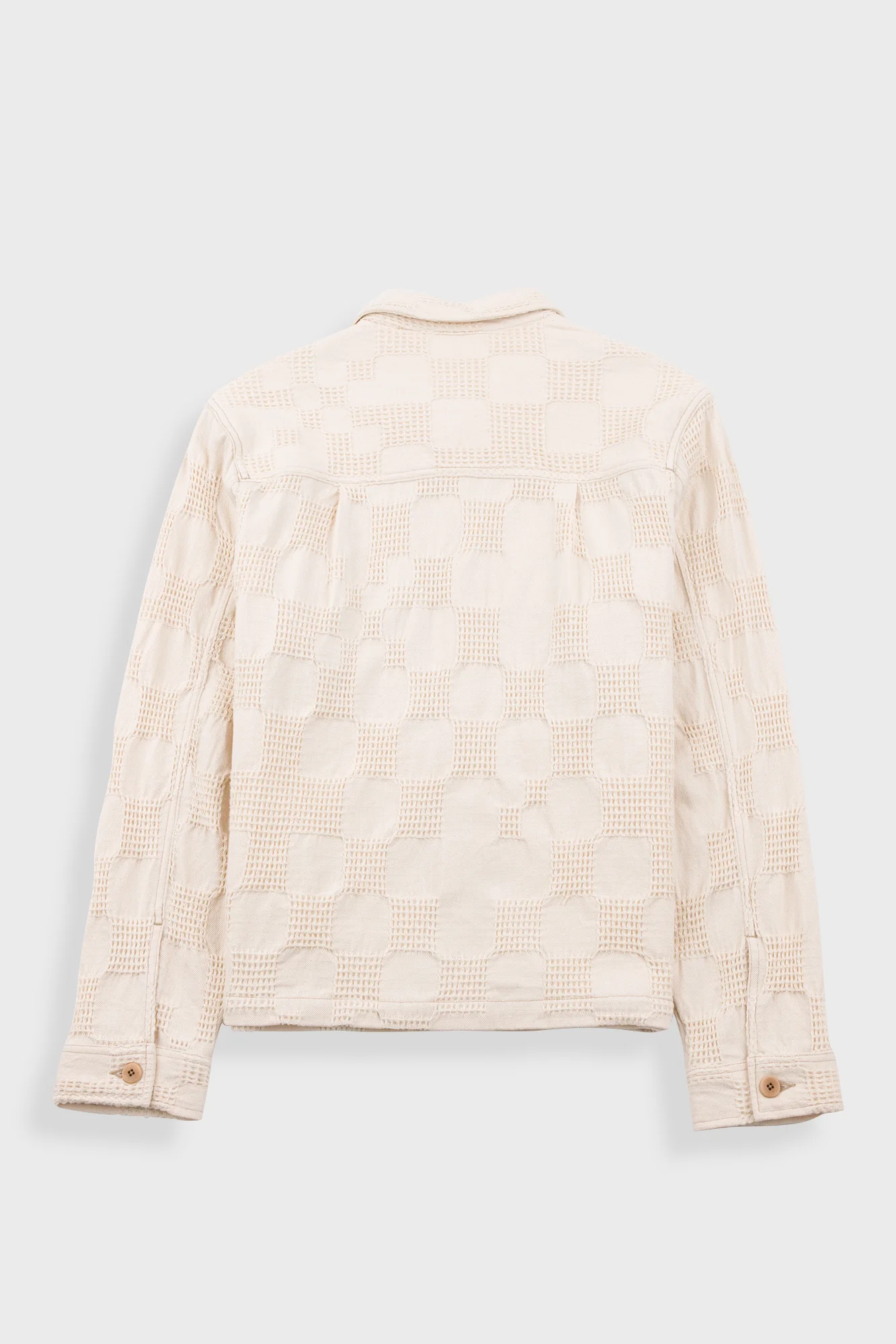 Zaki Jacket - Ecru Waffle Check - Image 10