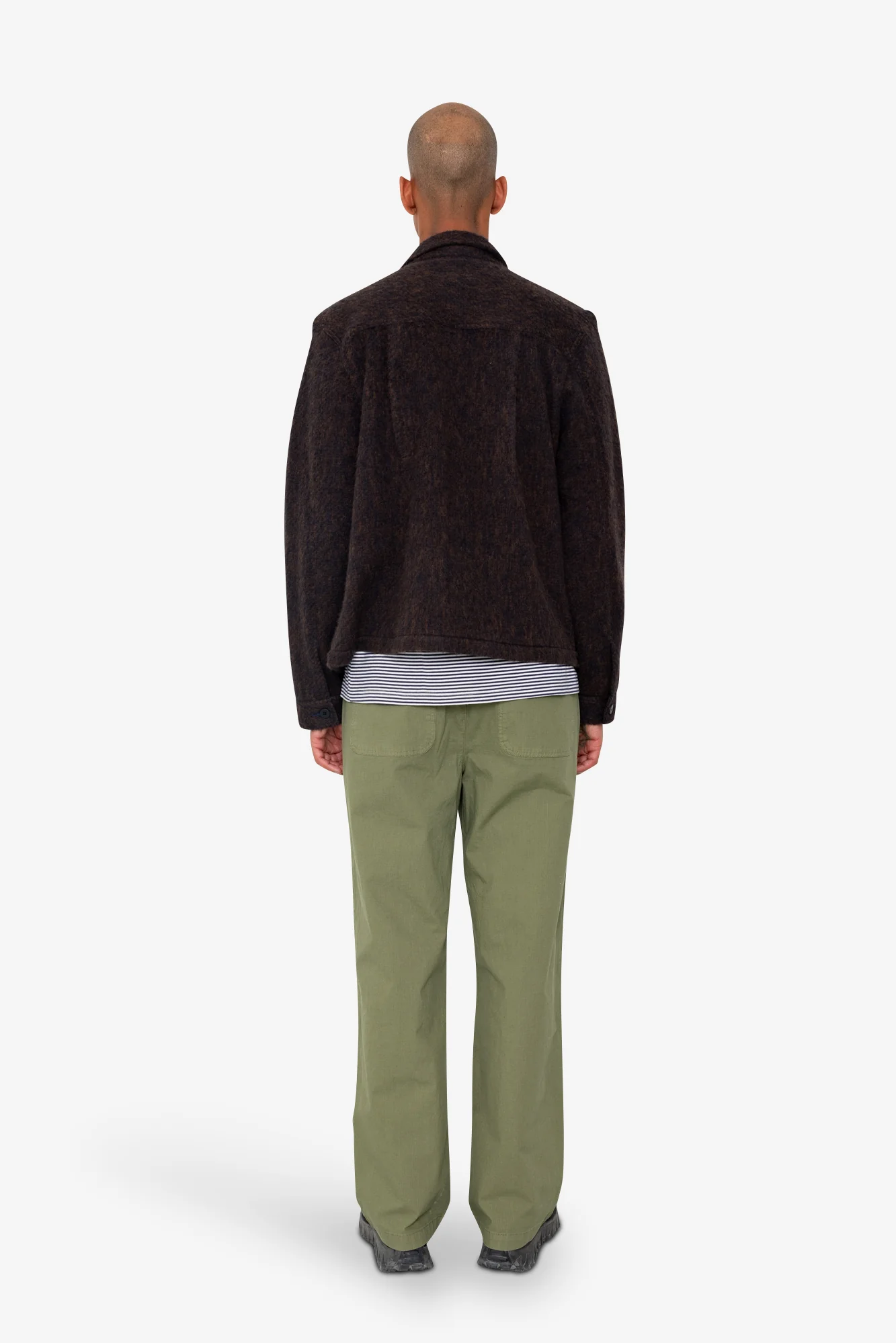 Zaki Jacket - Navy Espresso Brushed Wool - Image 8